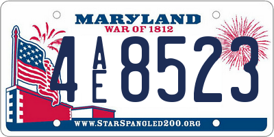 MD license plate 4AE8523