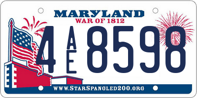 MD license plate 4AE8598