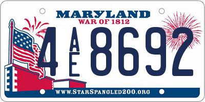 MD license plate 4AE8692