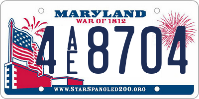 MD license plate 4AE8704