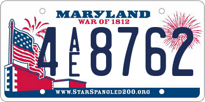 MD license plate 4AE8762