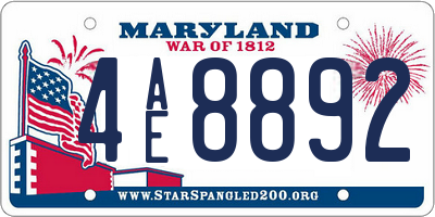 MD license plate 4AE8892