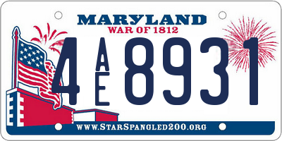 MD license plate 4AE8931