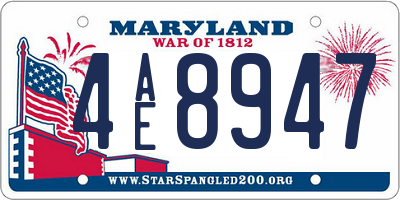 MD license plate 4AE8947