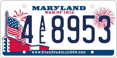 MD license plate 4AE8953