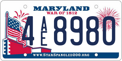 MD license plate 4AE8980