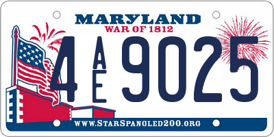 MD license plate 4AE9025