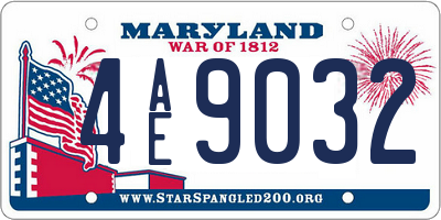MD license plate 4AE9032