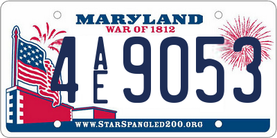 MD license plate 4AE9053