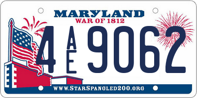 MD license plate 4AE9062