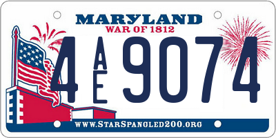 MD license plate 4AE9074
