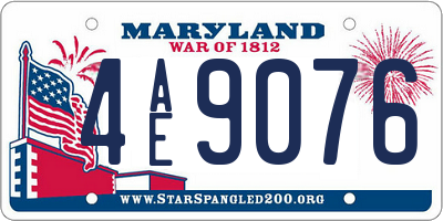 MD license plate 4AE9076