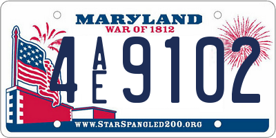 MD license plate 4AE9102