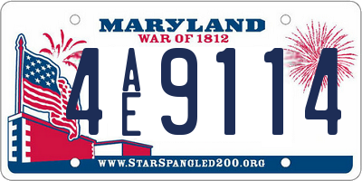 MD license plate 4AE9114