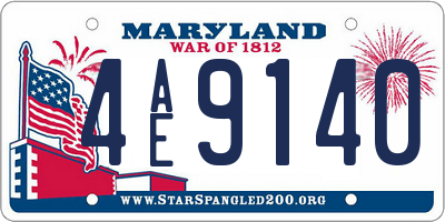 MD license plate 4AE9140