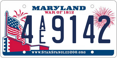 MD license plate 4AE9142