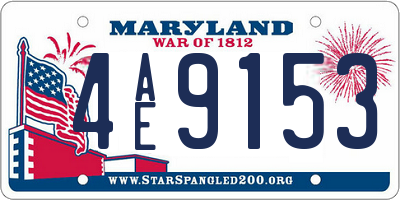 MD license plate 4AE9153