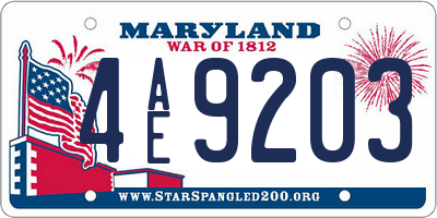 MD license plate 4AE9203