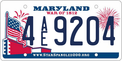 MD license plate 4AE9204