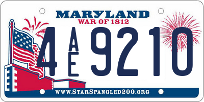 MD license plate 4AE9210