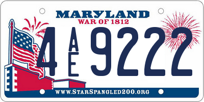MD license plate 4AE9222