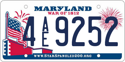 MD license plate 4AE9252