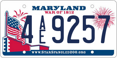 MD license plate 4AE9257