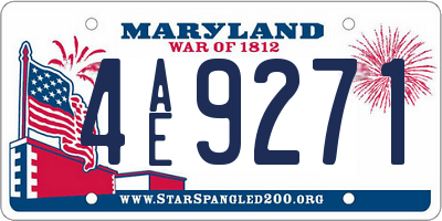 MD license plate 4AE9271