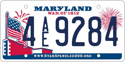 MD license plate 4AE9284