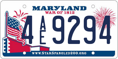 MD license plate 4AE9294