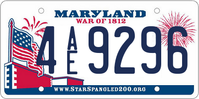 MD license plate 4AE9296