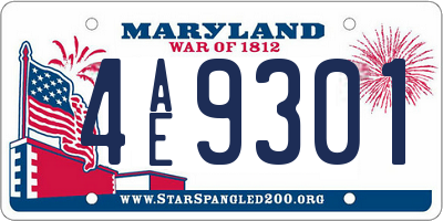 MD license plate 4AE9301