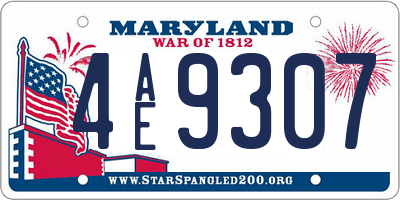 MD license plate 4AE9307