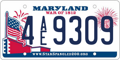 MD license plate 4AE9309