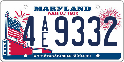 MD license plate 4AE9332