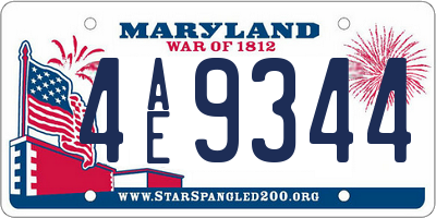MD license plate 4AE9344