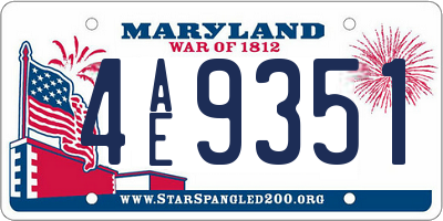 MD license plate 4AE9351