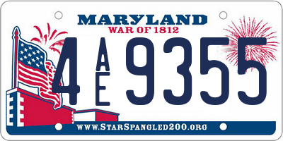 MD license plate 4AE9355