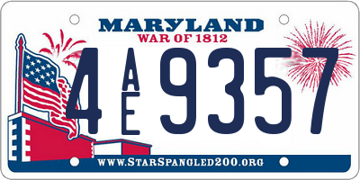 MD license plate 4AE9357