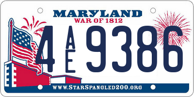 MD license plate 4AE9386