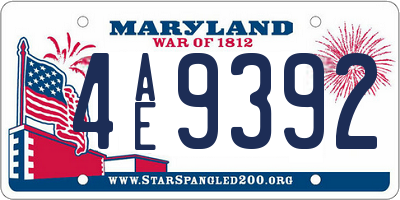 MD license plate 4AE9392