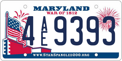 MD license plate 4AE9393
