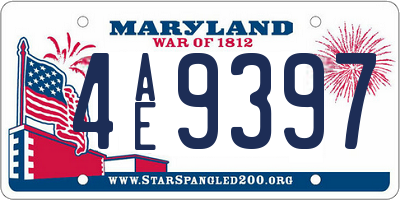 MD license plate 4AE9397