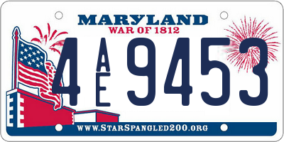 MD license plate 4AE9453
