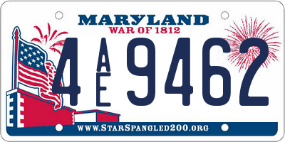 MD license plate 4AE9462