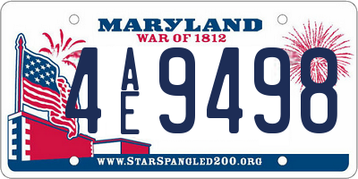 MD license plate 4AE9498