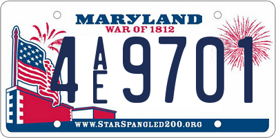 MD license plate 4AE9701