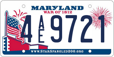 MD license plate 4AE9721