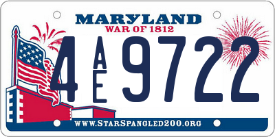 MD license plate 4AE9722