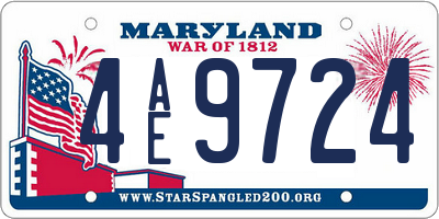 MD license plate 4AE9724
